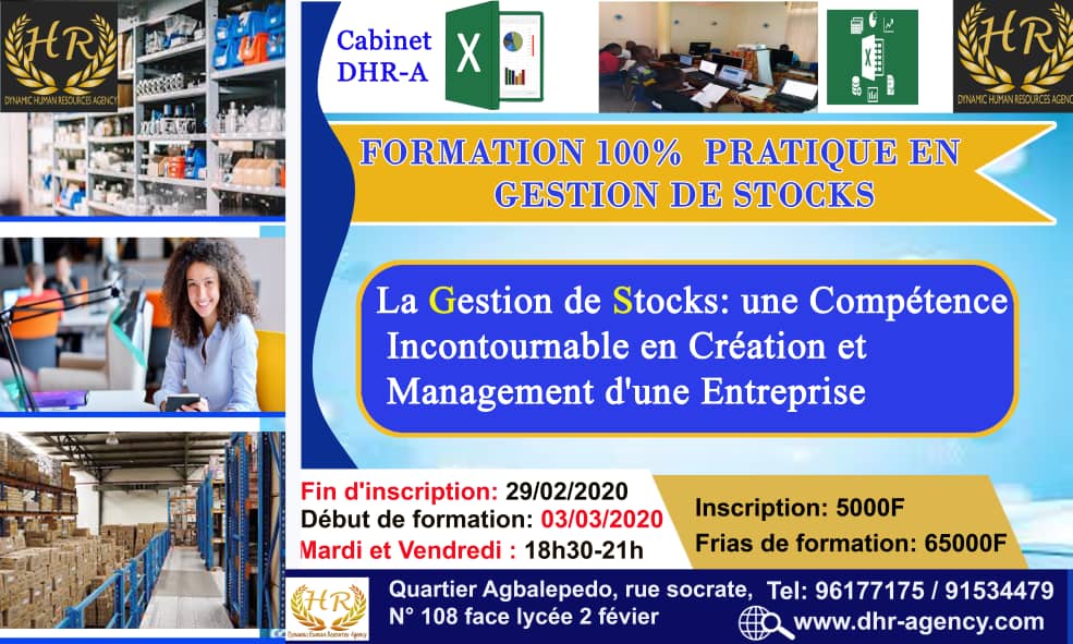 FORMATION PRATIQUE EN GESTION DE STOCKS/CONCEPTION ET AUTOMATISATION DES TABLEAUX DE BORD DE GESTION EN EXCEL